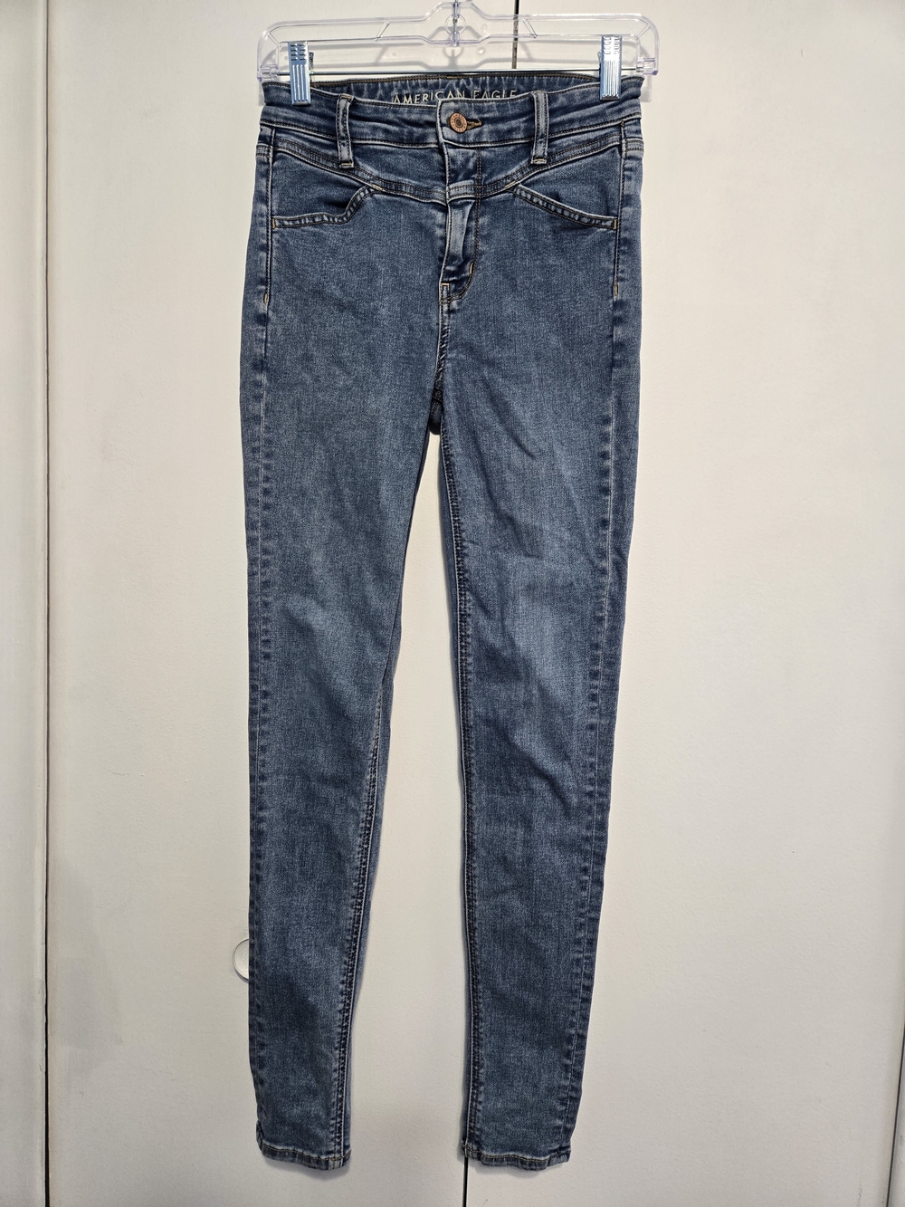 American Eagle Super High Rise‎ Jegging Jeans Women's 4 Light Wash